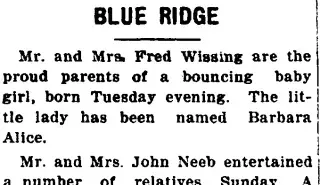 Birth Newspaper clipping from Oct 6, 1921 5710432