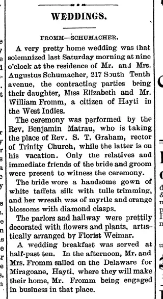 Marriage Newspaper clipping from Aug 14, 1896 5711140