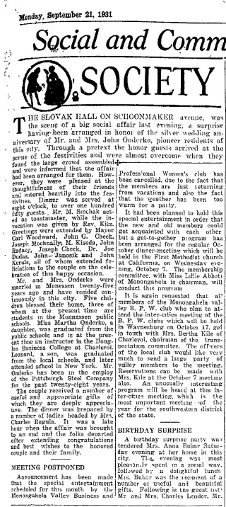 other Newspaper clipping from Sep 21, 1931 5711353