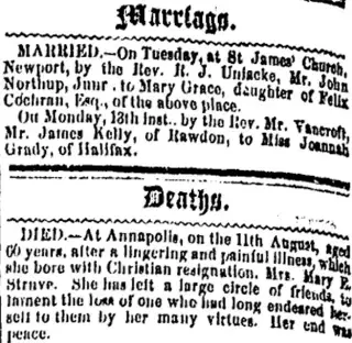 Marriage Newspaper clipping from Sep 23, 1852 5711451