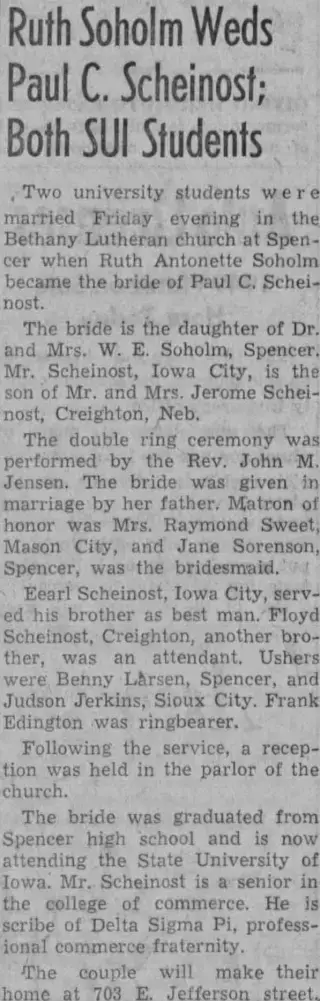 Marriage Newspaper clipping from Dec 1, 1948 5711856