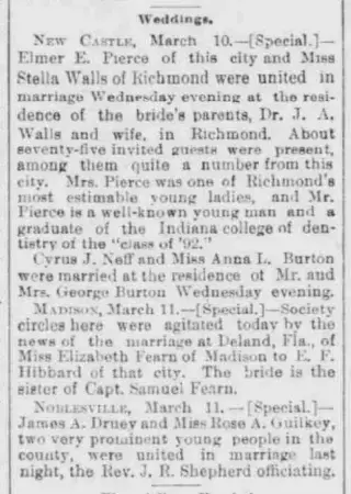 Marriage Newspaper clipping from Mar 16, 1892 5712761