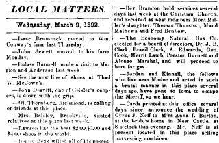 Marriage Newspaper clipping from Mar 9, 1892 5712775