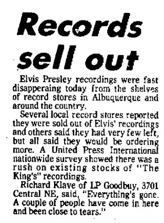 other Newspaper clipping from Aug 17, 1977 5713642