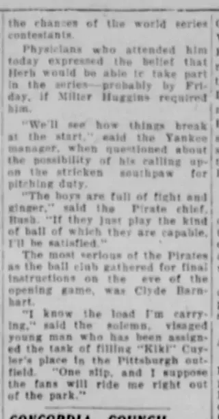 Sports Newspaper clipping from Oct 5, 1927 5714264