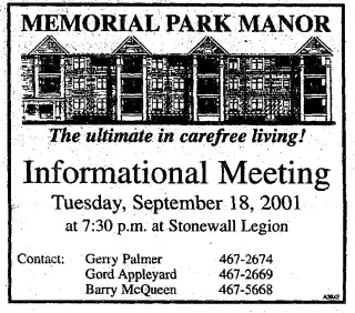 other Newspaper clipping from Sep 3, 2001 5714462