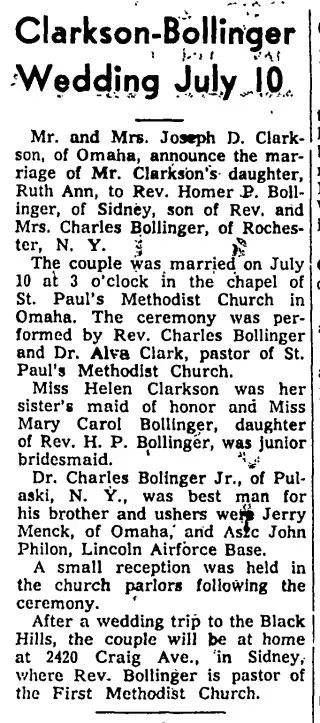 Marriage Newspaper clipping from Jul 16, 1956 5714536
