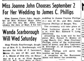Marriage Newspaper clipping from Aug 15, 1947 5714816