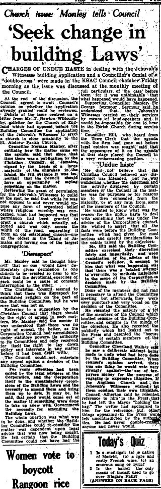 other Newspaper clipping from Oct 14, 1952 5715243