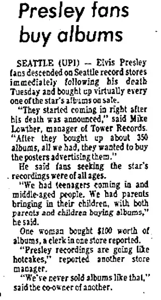 other Newspaper clipping from Aug 19, 1977 5715718