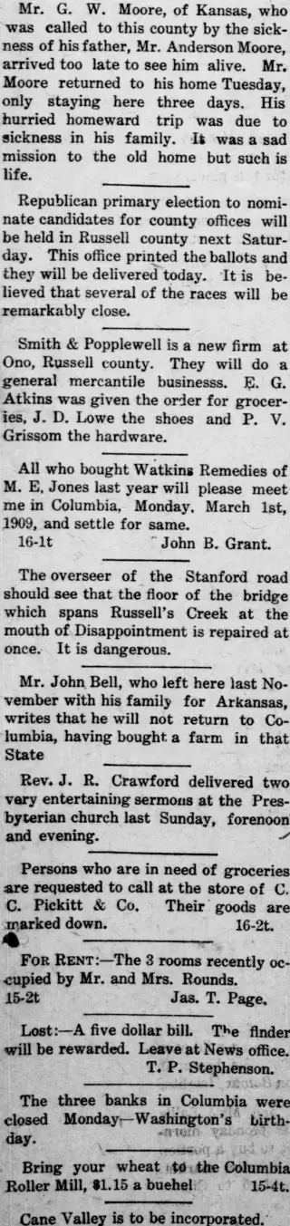 other Newspaper clipping from Feb 24, 1909 5716005