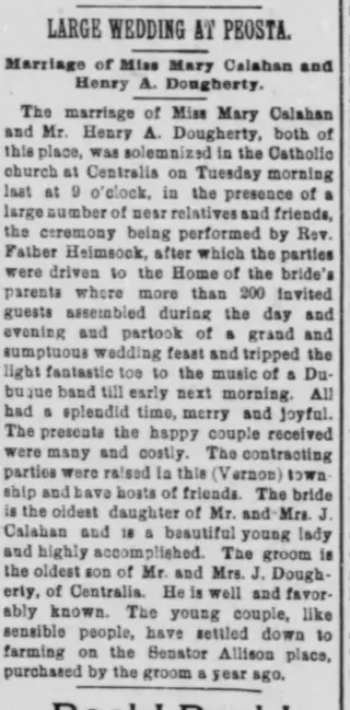 Marriage Newspaper clipping from Apr 14, 1894 5716533
