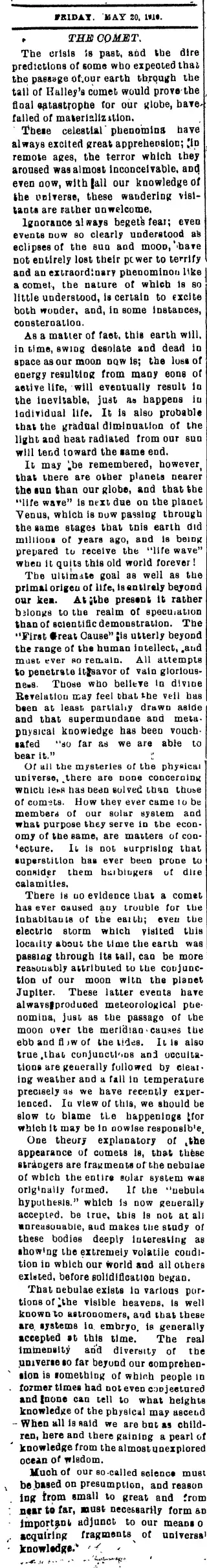 other Newspaper clipping from May 20, 1910 5717254