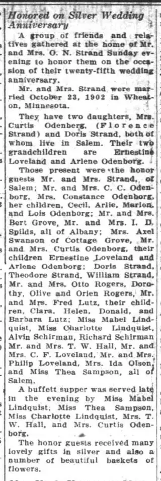 Anniversary Newspaper clipping from Oct 25, 1927 5717270