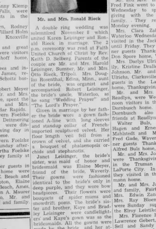 Marriage Newspaper clipping from Dec 3, 1969 5717406