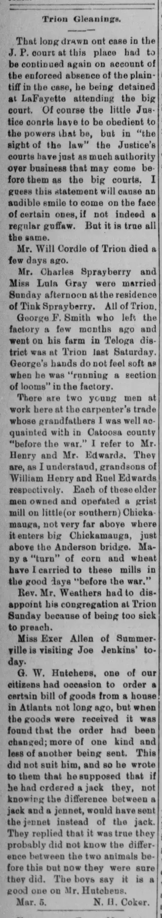 General news Newspaper clipping from Mar 8, 1900 5717560
