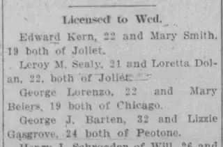 Marriage Newspaper clipping from Dec 15, 1908 5718034