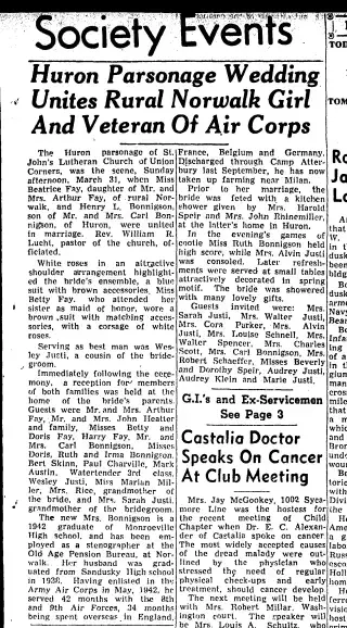 Marriage Newspaper clipping from Apr 10, 1946 5718107