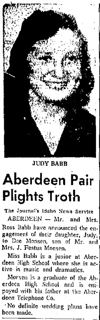 Marriage Newspaper clipping from Nov 29, 1957 5718174