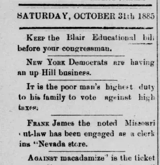 other Newspaper clipping from Oct 31, 1885 5718497
