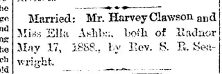 Marriage Newspaper clipping from May 24, 1888 5718915