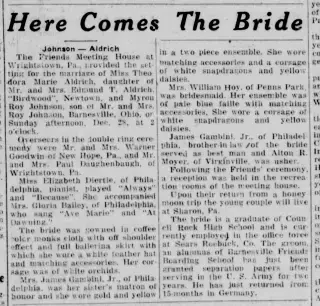 Marriage Newspaper clipping from Dec 30, 1952 5719787