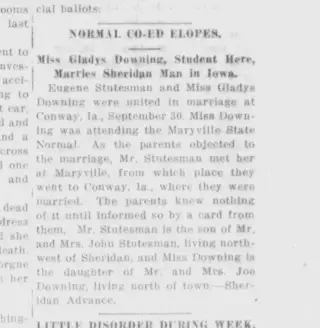 Marriage Newspaper clipping from Oct 17, 1914 5720135