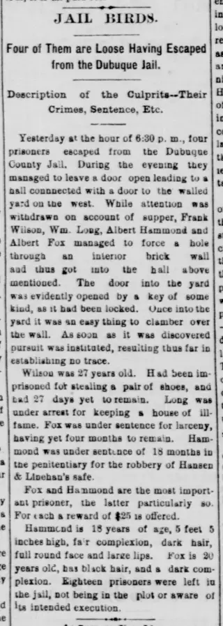 Crime Newspaper clipping from Feb 22, 1878 5720385