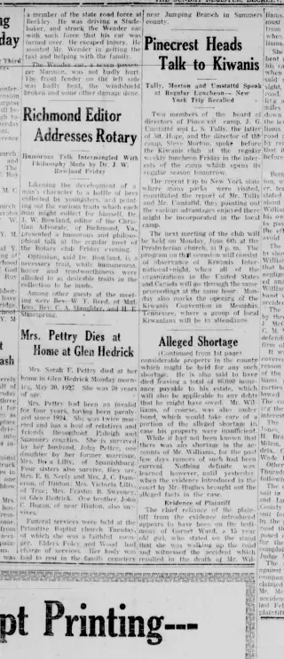 other Newspaper clipping from Jun 5, 1927 5720422