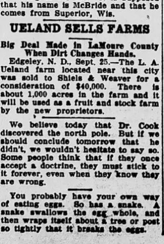 other Newspaper clipping from Sep 25, 1909 5720956