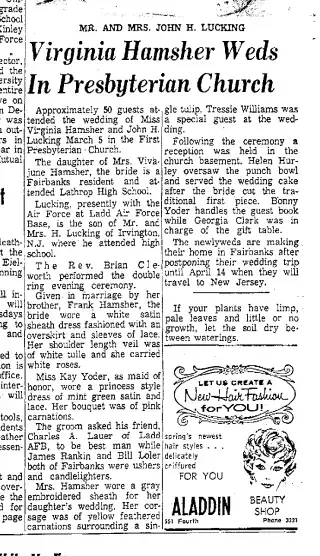Marriage Newspaper clipping from Mar 15, 1960 5721451
