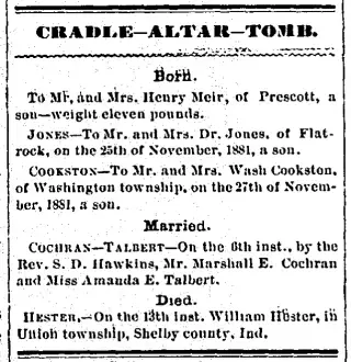 Marriage Newspaper clipping from Dec 15, 1881 5722119