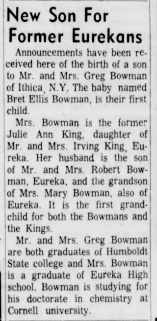 Birth Newspaper clipping from Dec 1, 1965 5722265