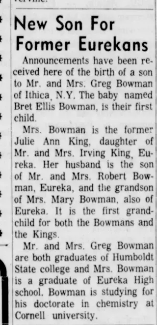 Birth Newspaper clipping from Dec 1, 1965 5722271
