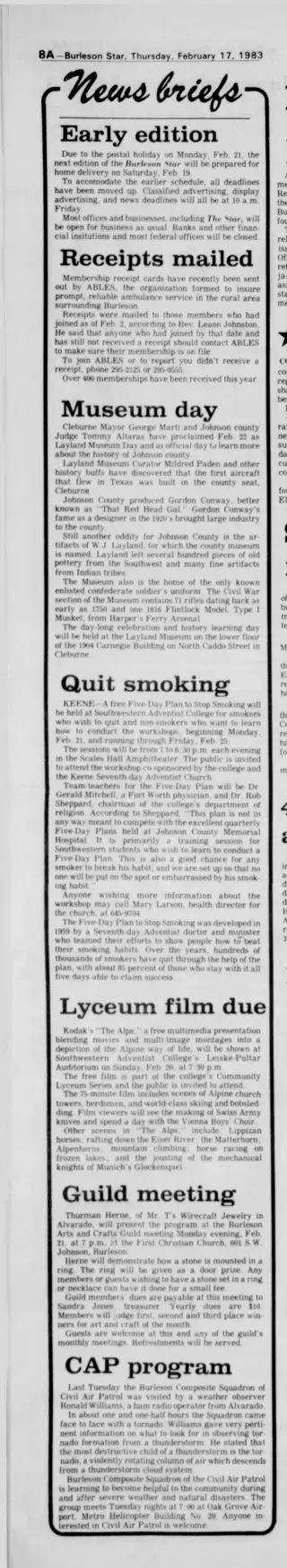 other Newspaper clipping from Feb 17, 1983 5722591