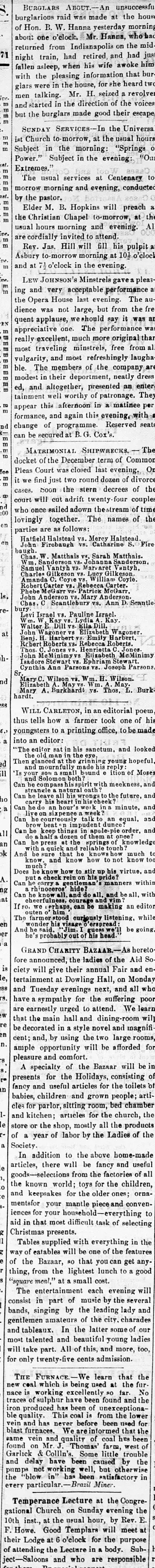 Marriage Newspaper clipping from Dec 9, 1871 5724278