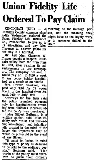 other Newspaper clipping from Apr 13, 1973 5724748