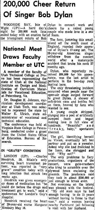 other Newspaper clipping from Sep 1, 1969 5725285