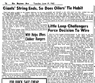 other Newspaper clipping from Jun 19, 1962 5725564