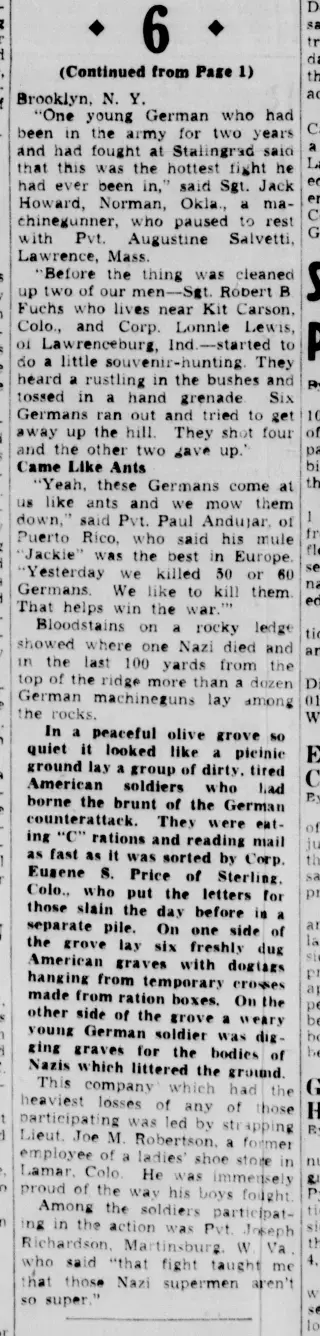other Newspaper clipping from Aug 2, 1943 5725773