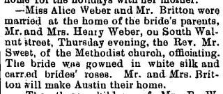 Marriage Newspaper clipping from Dec 30, 1892 5726285