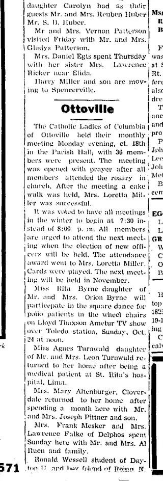other Newspaper clipping from Oct 23, 1954 5727095