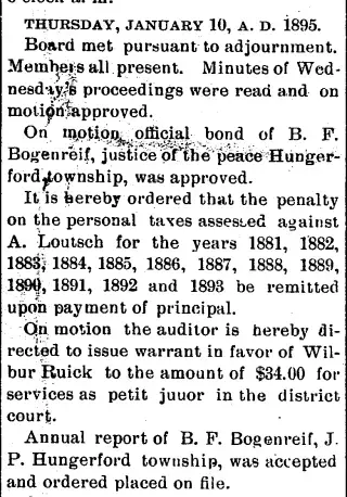General news Newspaper clipping from Jan 17, 1895 5727114