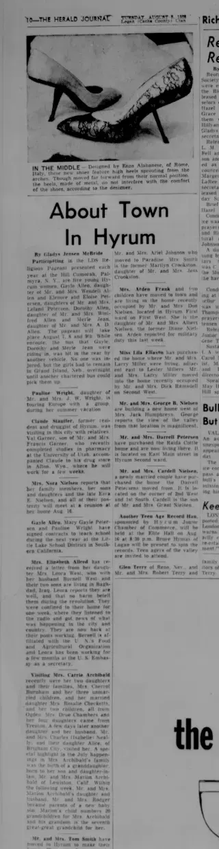 other Newspaper clipping from Aug 5, 1958 5727295