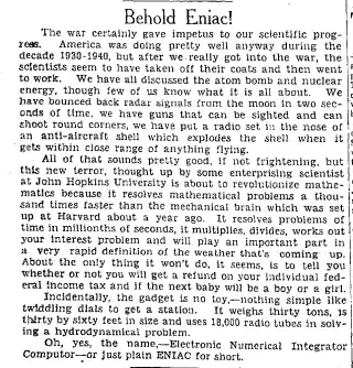 other Newspaper clipping from Feb 18, 1946 5727362