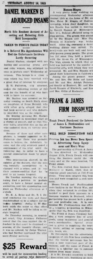 other Newspaper clipping from Aug 16, 1923 5727488