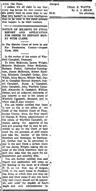 other Newspaper clipping from Aug 12, 1926 5727683