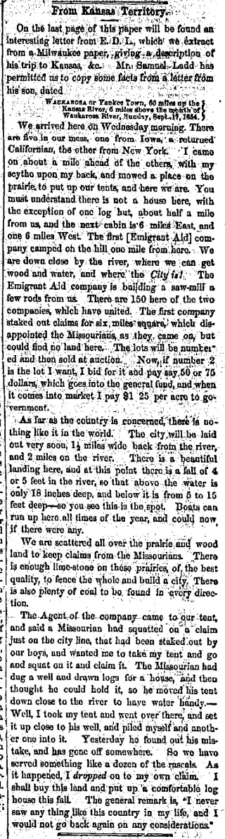 other Newspaper clipping from Oct 4, 1854 5728341