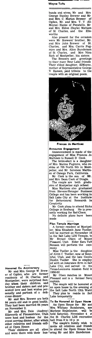 Anniversary Newspaper clipping from Nov 2, 1967 5729102