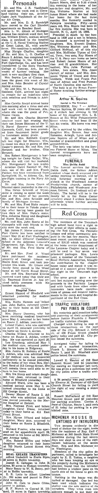 Birth Newspaper clipping from May 7, 1943 5729163